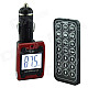 1.3" LCD Car MP3 Player FM Transmitter with Remote Controller - Red + Black (12V)