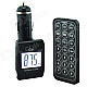 MP02 1.3" LCD Car MP3 Player FM Transmitter w/ Remote Controller - Black (12V)