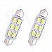 Festoon 42mm 3W 240lm 6 x SMD 5630 LED White Light Decoding Car Reading Lamp Dome Bulb (12V / 2 PCS)