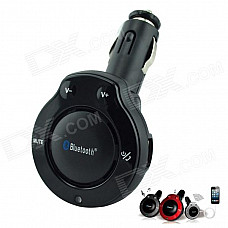 VA-02 Car Cigarette Lighter Charger Bluetooth V4.0 Handsfree Speaker w/ USB Charging Port - Black