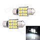 Festoon 31mm 3W 240lm 6 x SMD 5630 LED White Light Decoding Car Reading Lamp Dome Bulb (12V / 2 PCS)