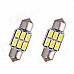 Festoon 31mm 3W 240lm 6 x SMD 5630 LED White Light Decoding Car Reading Lamp Dome Bulb (12V / 2 PCS)