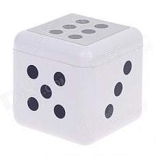 Plastic Dice Style Rotary Top Ashtray - Silver + Black + White