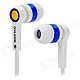 OVLENG OV-K284MP Stylish In-Ear Flat Earphones - White + Blue + Golden (3.5mm Plug / 126cm)