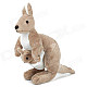 Cute Kangaroo w/ Baby Short Plush Doll Toy - Grey + Off-white