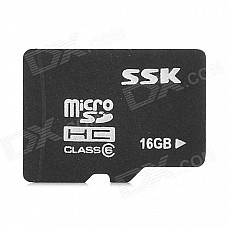 SSK Micro SD / TF Memory Card - Black + White (16GB / Class 6)