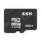 SSK Micro SD / TF Memory Card - Black + White (16GB / Class 6)