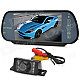 Universal 7" Rearview Mirror MP5 + Wired IR Night Vision CMOS 1030 Camera Set for Car - Black
