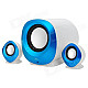 XiaoKe S81 USB 2.0 Wired 2.1-Channel Bass Speaker Set for Computer - Blue + White + Silver