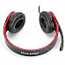 OVLENG Q8 USB 2.0 Headband Stereo Headphone w/ Microphone for Computers - Black + Red