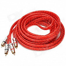 2 x RCA Male to Male Car Audio Connection Cable - Red (4.8m)