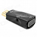 HDMI Male to VGA Female + Audio Jack Adapter - Black + Golden