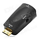 Mini HDMI Male to VGA Female + Audio Jack Adapter - Black + Golden