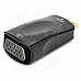 Mini HDMI Male to VGA Female + Audio Jack Adapter - Black + Golden