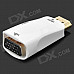 HDMI Male to VGA Female + Audio Jack Adapter - White + Golden