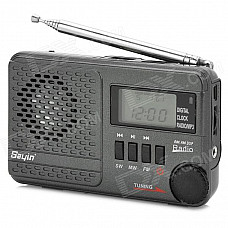 SAYIN SY-1192 FM / MW / SW 14 Band Stereo Radio w/ Speaker / Antenna / TF / USB / MP3 - Deep Grey