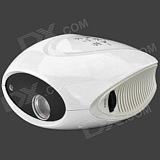 BLC-007B Mini Portable Digital LCD Projector w/ LED / AV / TV - White + Black (EU Plug)