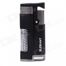 ELEGANT 806 Fashionable Business Windproof Blue Flame Butane Lighter - Black + Silver