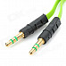 YG-35 3.5mm Male to Male Audio Connection Flat Cable - Green + Black (104cm)