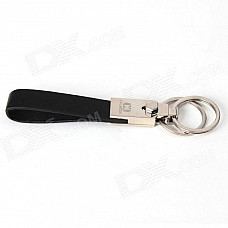 Calmoon 004 High Quality Dual-Ring Detachable Keychain Keyring - Black + Silver