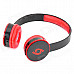 Sonun SN-T5 Stylish Headphones Headset w/ Microphone / Volume Control - Black + Red