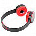 Sonun SN-T5 Stylish Headphones Headset w/ Microphone / Volume Control - Black + Red