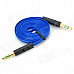 YB-35 3.5mm Jack Male to Male Shielded Flat Audio Cable - Blue + Black (102cm)
