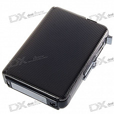 Automatic Ejection Metal Cigarette Case with Windproof Butane Jet Torch Lighter (Holds 10)