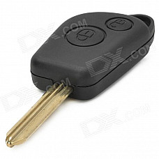 Replacement 2-Button Remote Key Case for Citroen Elysee - Black + Beige