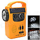 TEKNIKA RD-339 Solar Power / Hand Crank Emergency Camp Light w/ Flashlight / Radio - Orange + Black