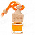 Car Hanging Perfume Essential Oil Bottle - Orange + Wooden (Cologne Scent / 10mL)