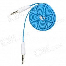 Universal 3.5mm Male to Male Flat Audio Cable - Blue + White (120 CM)