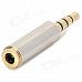 3.5mm Male to 3.5mm Female Stainless Steel Earphone Audio Adapter - Silver + Golden