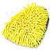 Chenille + Velvet Car Washer Cleaner Glove - Yellow + Grey