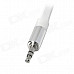 3.5mm Male to Male Aux Car Audio Flat Cable - White + Silver