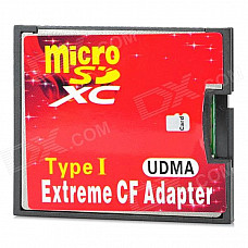 A2 TF to CF / Micro SD to CF Adapting Card - Red + Black (SDXC 64GB)