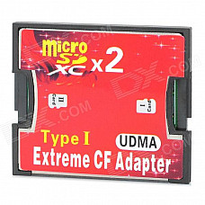 A1 Dual Micro SD / TF to CF High Speed SDXC Adapting Card - Red + Black (2TB)