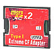 A1 Dual Micro SD / TF to CF High Speed SDXC Adapting Card - Red + Black (2TB)