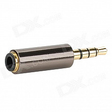 3.5mm Male to 3.5mm Female Audio Adapter - Golden + Black