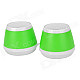 OJADE Mini USB 3W MP3 Music Dual-Speaker for Laptop Notebook - Green + White