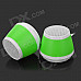 OJADE Mini USB 3W MP3 Music Dual-Speaker for Laptop Notebook - Green + White