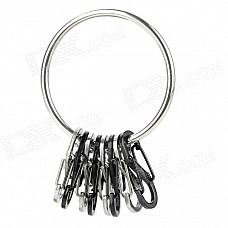 BMG-M1-031 Novel "8" Shaped Stainless Steel Key Ring - Black + Silver