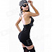 Cosplay V Chest Pirate Costume w/ Turban / Eyeshade - Black