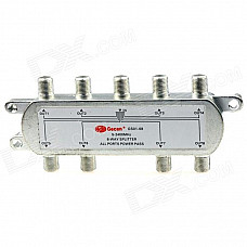 GS01-08 8 x 1 8-Way 5~2400MHz Splitter All Ports Power Pass for SATV CATV - Silve