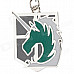 Anime Style Horse Head Pattern Zinc Alloy Keyring / Keychain - Green + White + Silver
