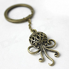 Retro Zinc Alloy Octopus Style Keychain - Bronze