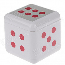 Plastic Dice Style Rotary Top Ashtray - Silver + Red + White