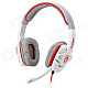 SADES SA-708 Wired Hi-Fi Gaming Headset Headphone w/ Microphone - White + Grey + Red (3.5mm-Plug)