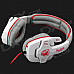 SADES SA-708 Wired Hi-Fi Gaming Headset Headphone w/ Microphone - White + Grey + Red (3.5mm-Plug)