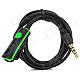 3.5mm Male to 3.5mm Female Audio Adapter Cable w/ Microphone - Black + Green